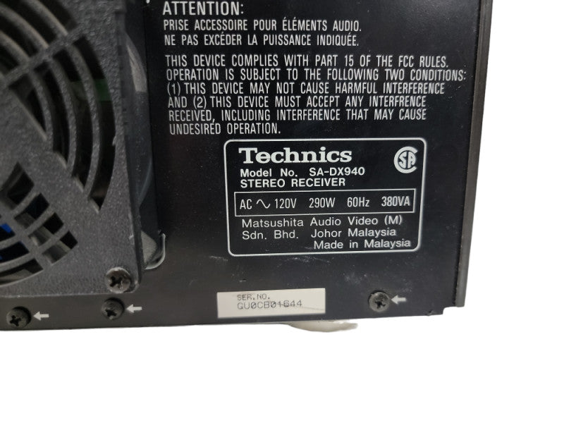 Technics SA-DX940 5.1-Channel AM/FM Stereo Surround Receiver