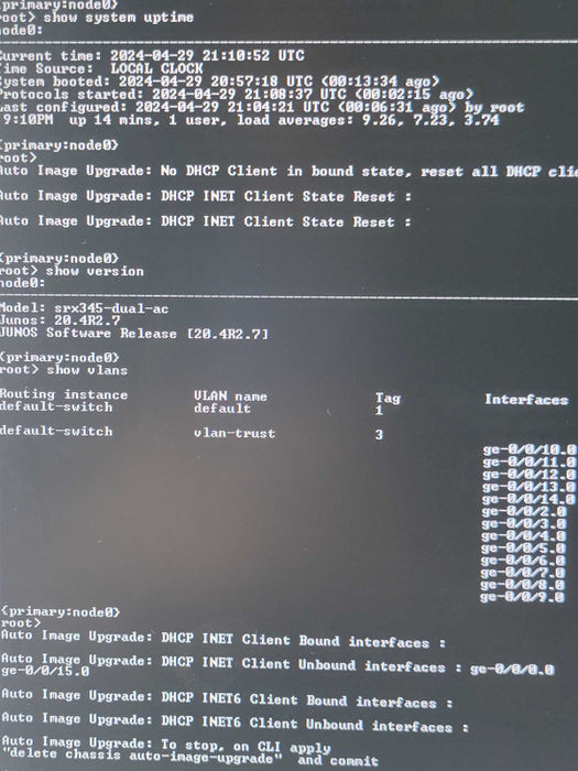 Juniper SRX345-SYS-JE-2AC Gateway Firewall security appliance, 2x PSU _