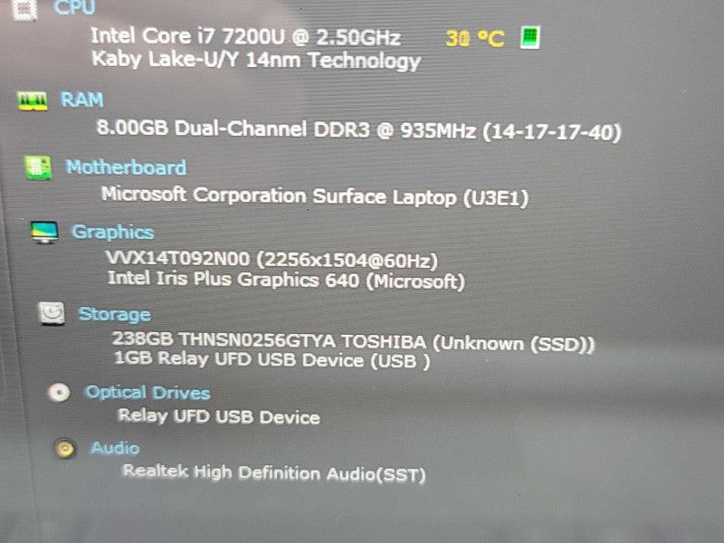 Microsoft Surface Laptop| i7-7660U| 8GB DDR3| 256GB SSD W/ DOCK Î² BudLap