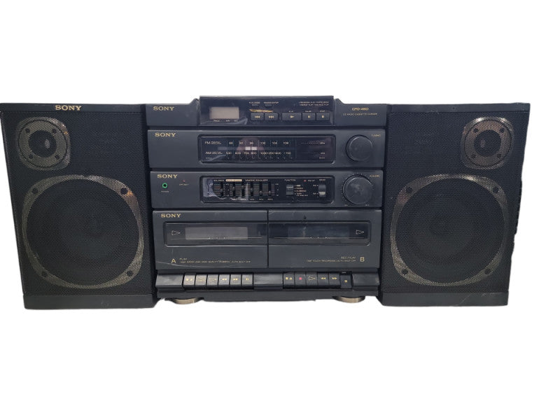 Vintage Sony CFD-460 AM/FM CD Dual Cassette BOOMBOX Stereo w/ Detach Speakers