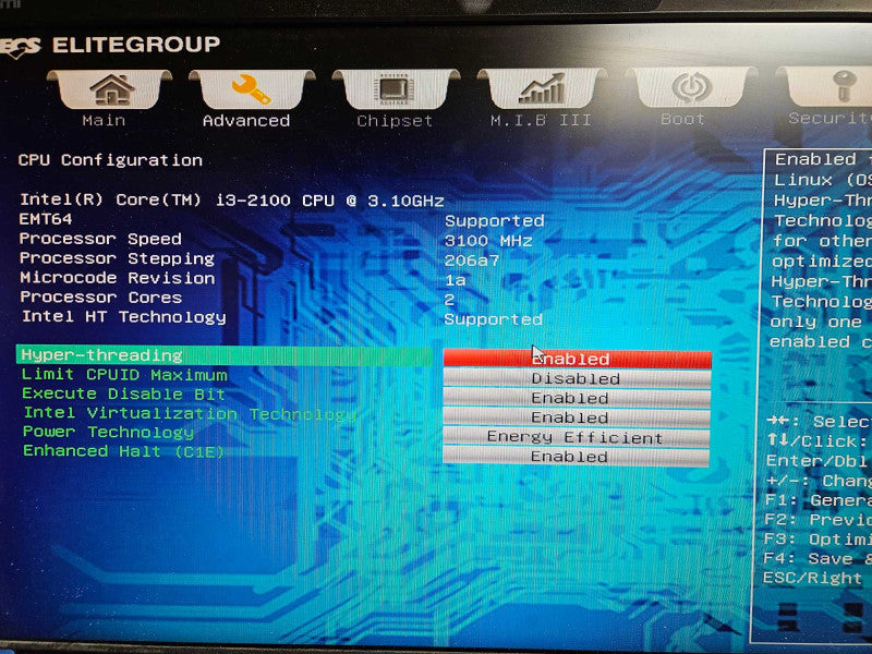 ECS Motherboard H67H2-M, i3-2100 & intel cooler Q
