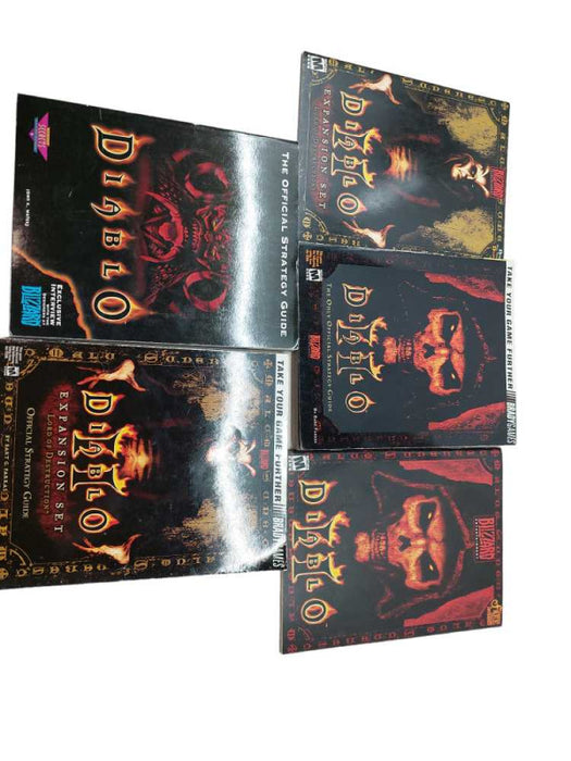Collection of 5 Diablo Official Strategy Guides- Diablo 1 & 2 by Brady Games  =