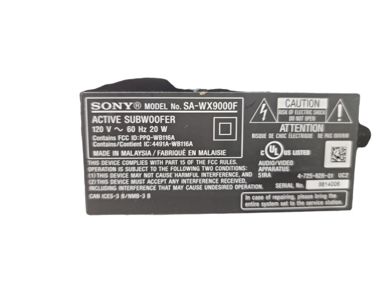 Sony SA-WX9000F Active Subwoofer