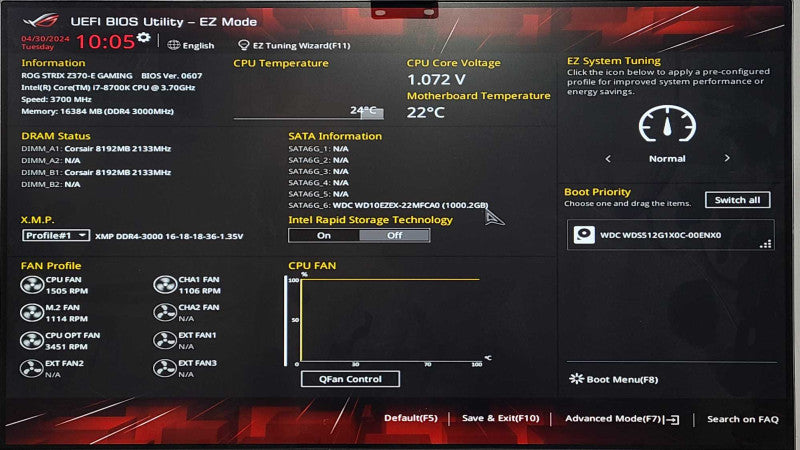 Custom PC/Asus STRIX Z370-E GAMING, i7-8700K, 16GB RAM, 500GB M.2, 1TB HDD