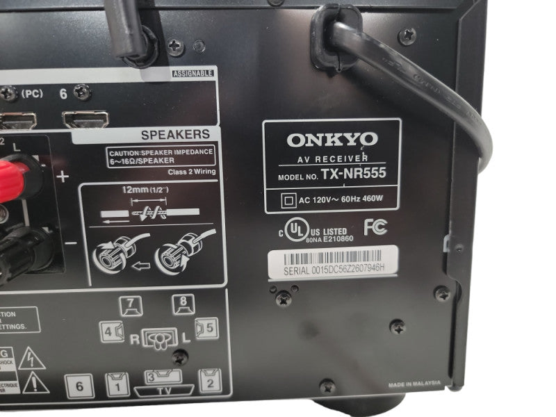 Onkyo TX-NR555 7.2 Channel Receiver Dolby Atmos, Wi-Fi, Bluetooth, Apple Play