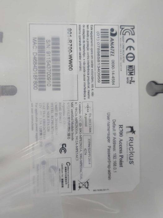 New Ruckus Wireless 901-R700-WW00 Dual Band wireless access point Q_