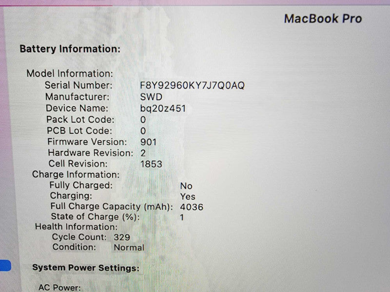 Apple Macbook pro 2019 13\\" 4-Core i5-8279U @ 2.4GHz 8GB DDR3 500GB SSD (