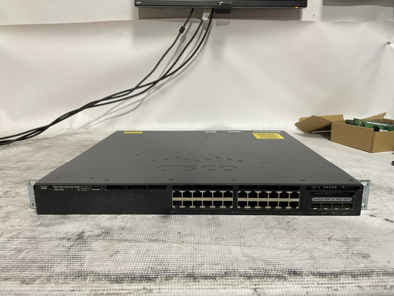 Cisco Catalyst WS-C3650-24PS-E 24-Port PoE+ Gigabit Switch, 1x PSU