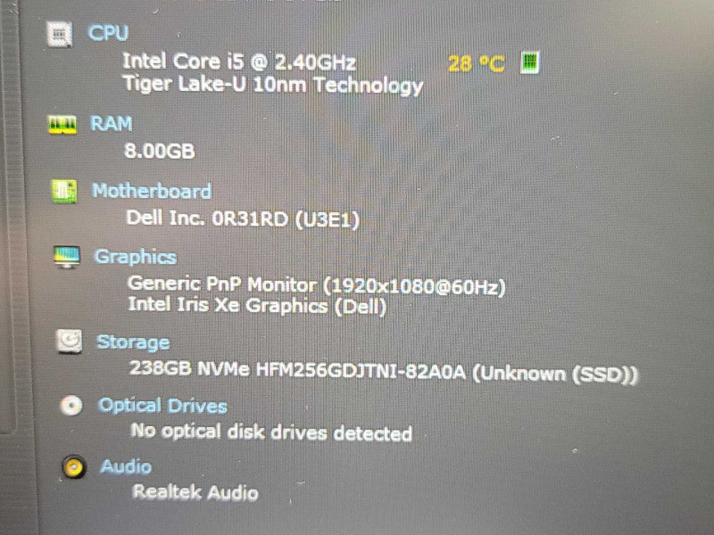 Dell Latitude 3520 | i5-1135G7| 8GB DDR4| 256GB SSD  Î² Lap200
