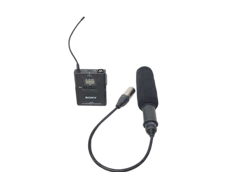 Sony UTX-B2 UHF Synthesized Transmitter with ECM-NV1 Microphone, READ _