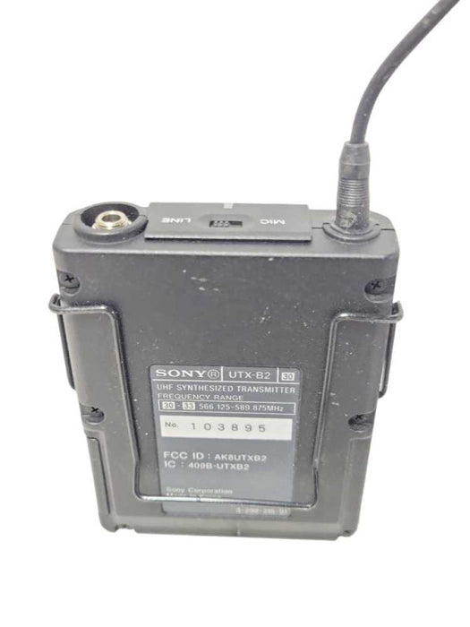 Sony UTX-B2 UHF Synthesized Transmitter with ECM-NV1 Microphone, READ _