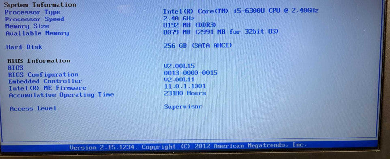 Panasonic ToughBook CF-54 i5-6300U 8GB 256SSD 23180Hrs No Power Adapter READ!