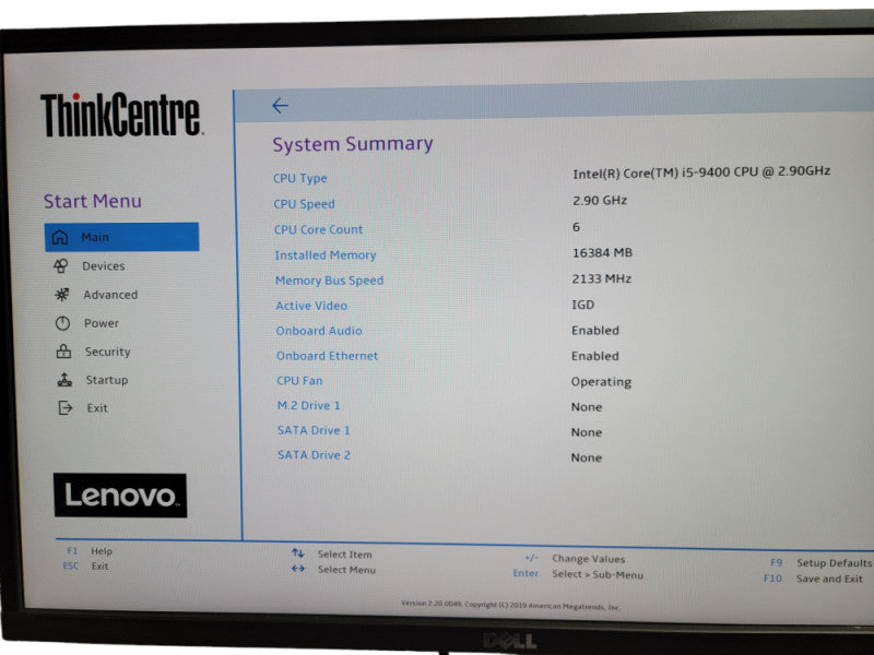 Lenovo ThinkCentre M720e SFF Intel i5 - 9400 CPU @ 2.90GHz 16GB DDR4 Ram Î¸