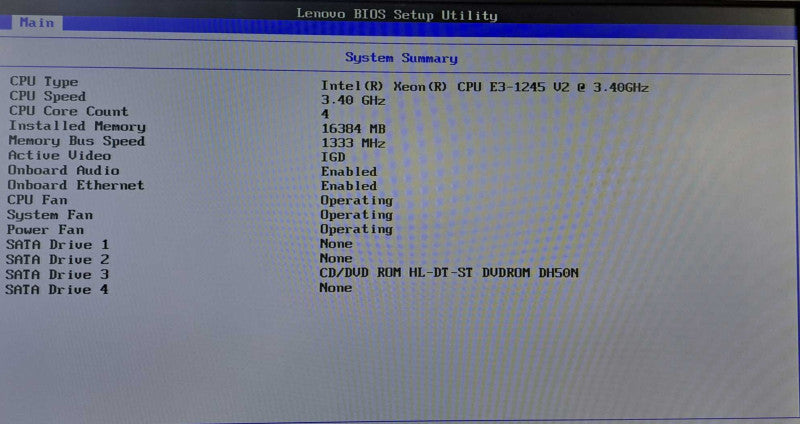 Lenovo TS130 Tower | Xeon E3-1245 v2 @3.40GHz 4C, 16GB DDR3, No HDD/OS