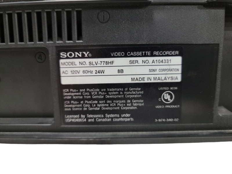 Sony VCR Player VHS 4 Head HiFi Stereo SLV-778HF