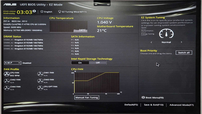 Custom PC/Asus Z97-A, i7-4790 3.60GHz, 32GB DDR3 RAM, No HDD, 8x 3.5\\" Trays