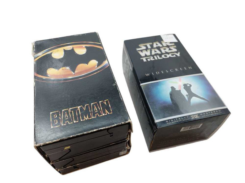Bundle of 2 VHS Movie Packs , Star Wars Trilogy & Batman, Returns, Forever =