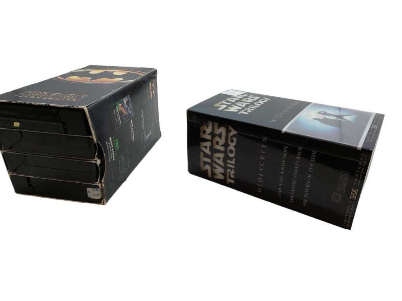 Bundle of 2 VHS Movie Packs , Star Wars Trilogy & Batman, Returns, Forever =