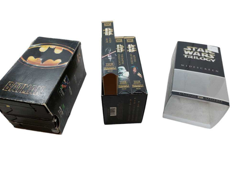 Bundle of 2 VHS Movie Packs , Star Wars Trilogy & Batman, Returns, Forever =