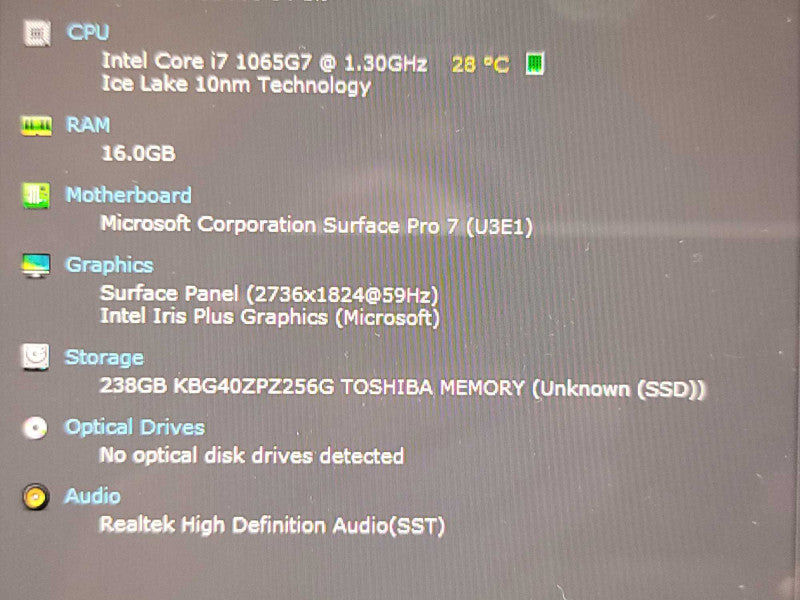 Microsoft Surface Pro 7| i7-1065G7| 16GB RAM| 256GB SSD  Î² Lap200