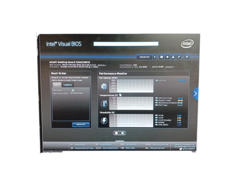 Intel NUC D34010WYK i3-4010U 4GB RAM