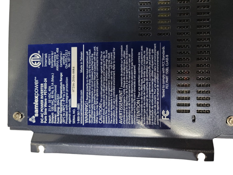 Samlex America PST-600-12 600W Pure Sine Wave Inverter