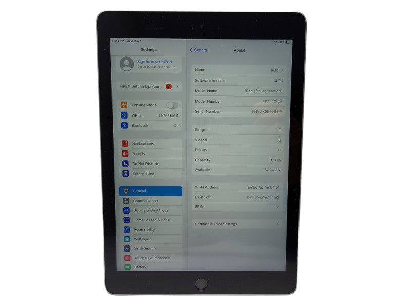 Apple iPad 5th Gen 32GB (A1822) - READ  $