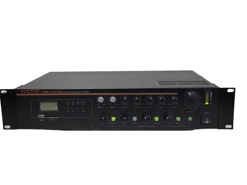 Factor X-7240-4 four zone commercial mixer amplifier, READ _