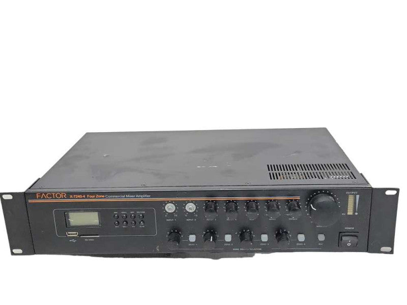 Factor X-7240-4 four zone commercial mixer amplifier, READ _