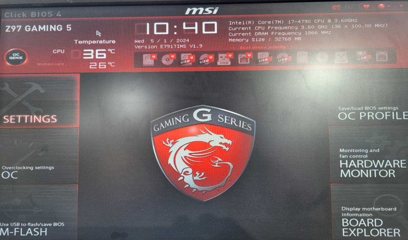 Custom PC | MSI Z97 Gaming 5 | i7-4790 @ 3.60GHz, 32GB DDR3 Corsair AX860 PSU !