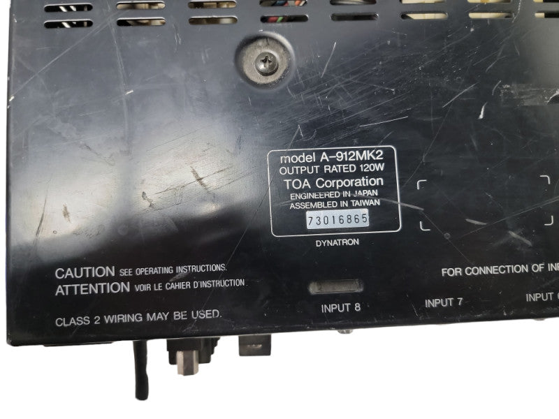 TOA 900 Series II A-912MK2 8-Channel 120W Mixer Power Amplifier