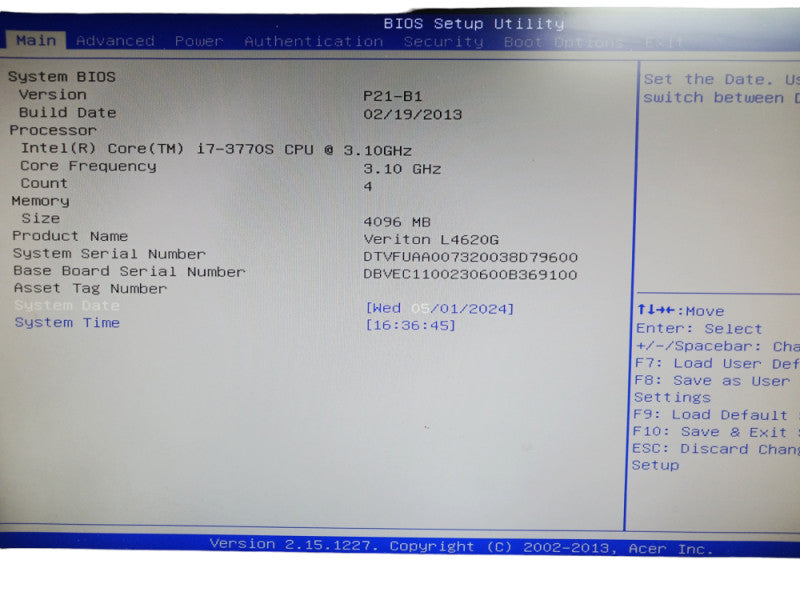 Acer Veriton L4620G intel i7-3770S 4GB USFF Q