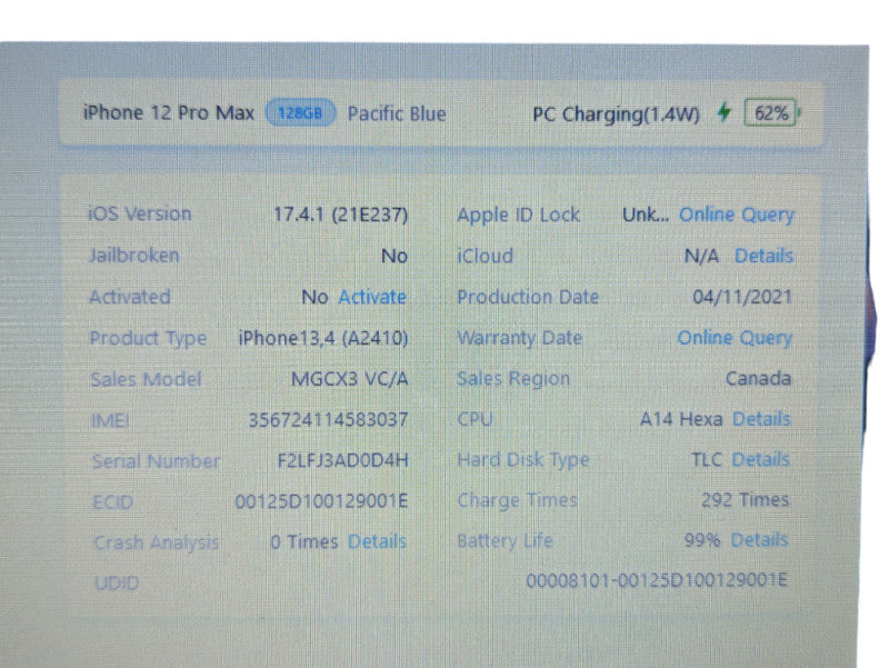 Apple iPhone 12 Pro Max 128GB Please READ  -