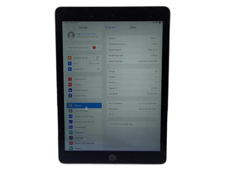 Apple iPad Air 2 32GB (A1567) READ $
