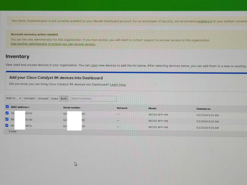 Cisco MS120-8FP - 10 Ports Fully Managed Ethernet Switch *UNCLAIMED* Q_
