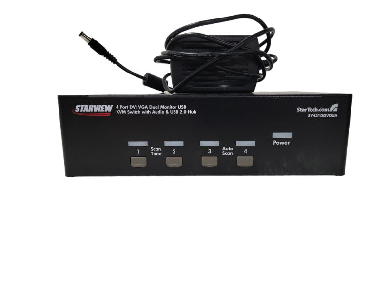 Startech SV431DDVDUA 4 Port KVM Switch. VGA, DVI, USB, Audio.