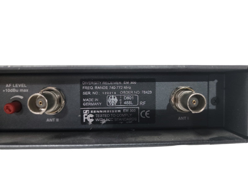Sennheiser ew300 EM300 Diversity Receiver Freq Range 630-662 MHz