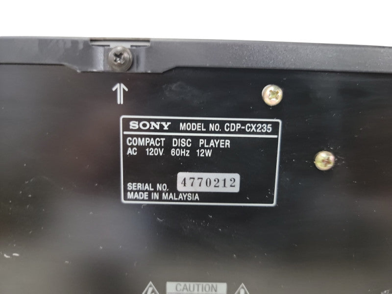 Sony Mega Storage 200 Disc CD Player Changer CDP-CX235 Carousel| no power cor
