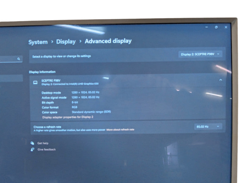 SCEPTRE 18\\" 85Hz CRT Monitor Model P98V -
