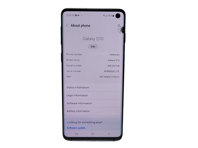 Samsung Galaxy S10 128GB (SM-G973W) - READ $