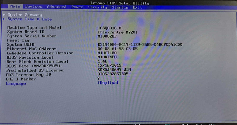 Lenovo ThinkCentre M720t | i5-8400 @ 2.80GHz 6C, 8GB DDR4, 256GB NVMe