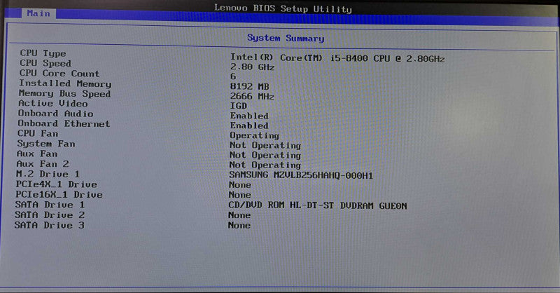 Lenovo ThinkCentre M720t | i5-8400 @ 2.80GHz 6C, 8GB DDR4, 256GB NVMe