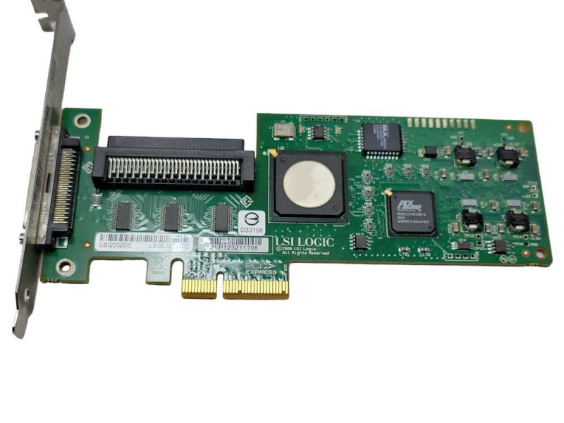 LSI Logic SCSI LVD/SE Controller PCI-E x4 LSI20320IE w/ 0DR017 Scsi Cable _
