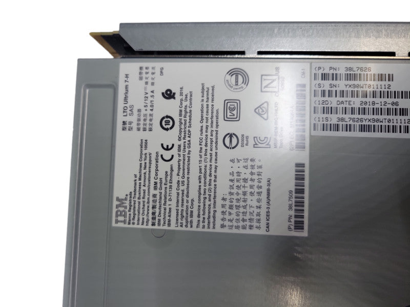 IBM LTO7 Ultrium 7-H SAS 38L7626  internal tape drive Q%