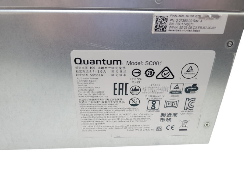 Quantum Scalar i3 Tape Library - No Drives %