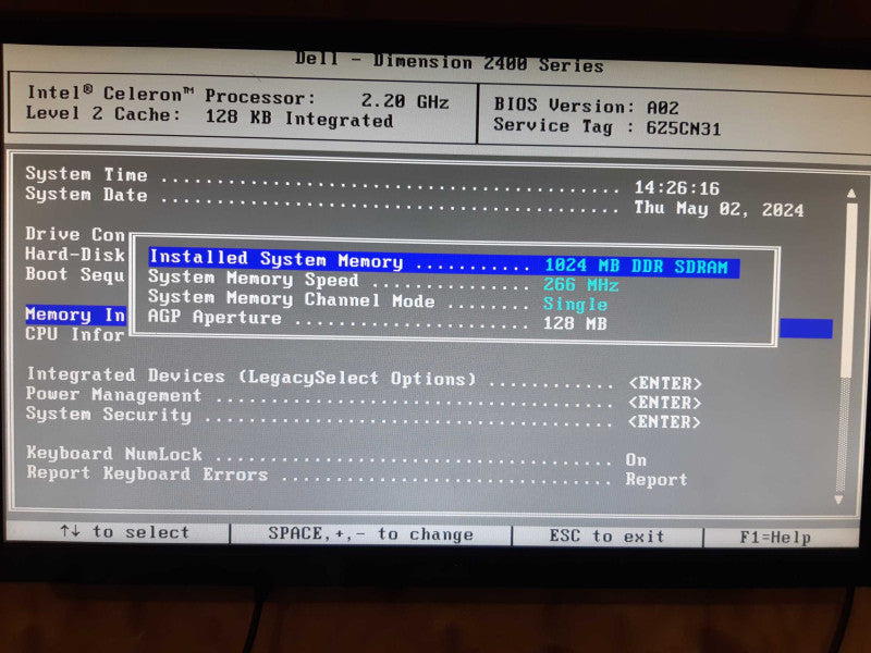 Desktop Tower, Dimension2400,Intel Celeron Processor 2.20 GHz, 1GB DDR SDRAM