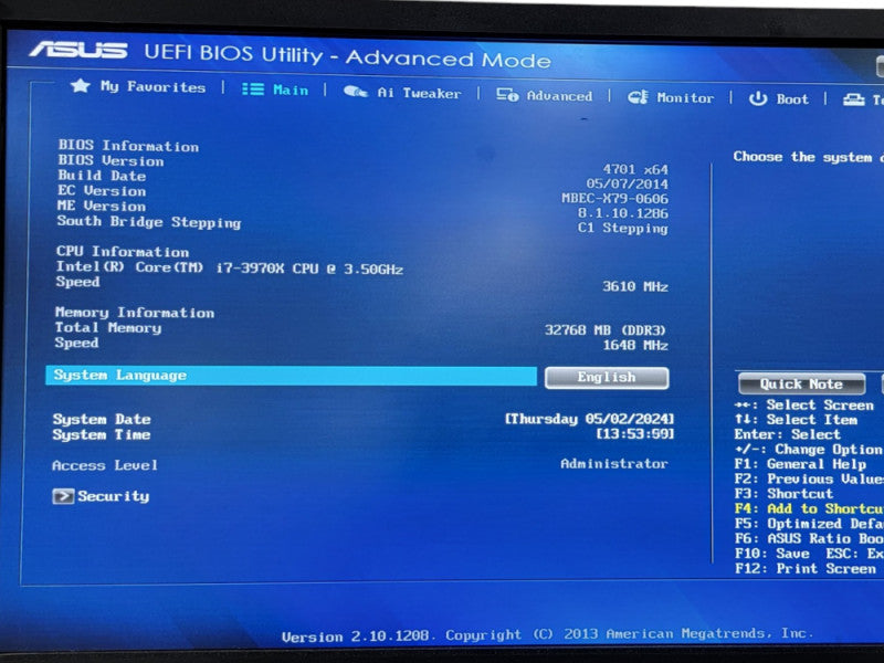 Asus p9x79 pro Motherboard with i7-3970X Processor 3.50GHz| 32GB RAM