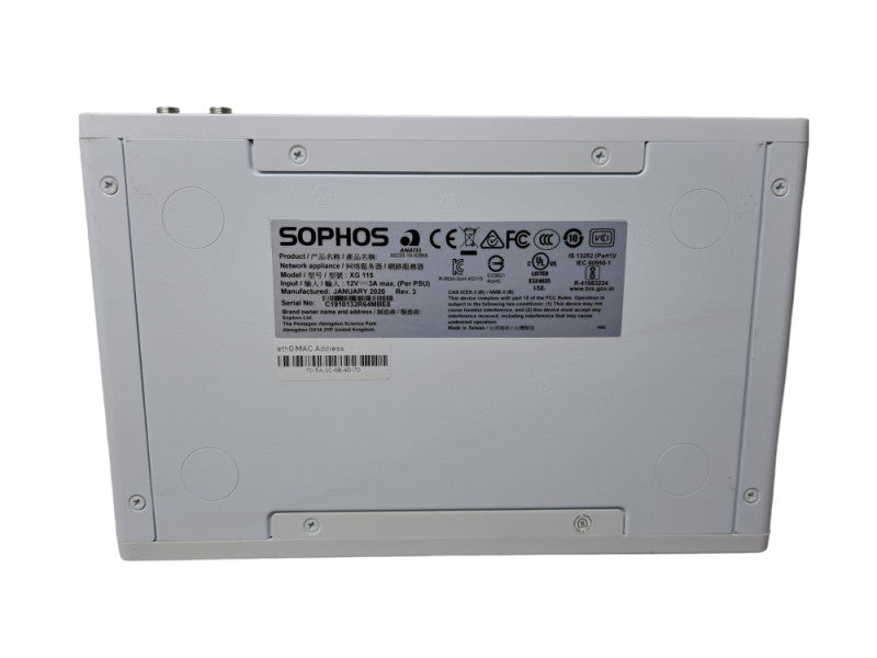 Sophos XG115 Rev 3 | 4-Port Gigabit Firewall Appliance | Factory Reset