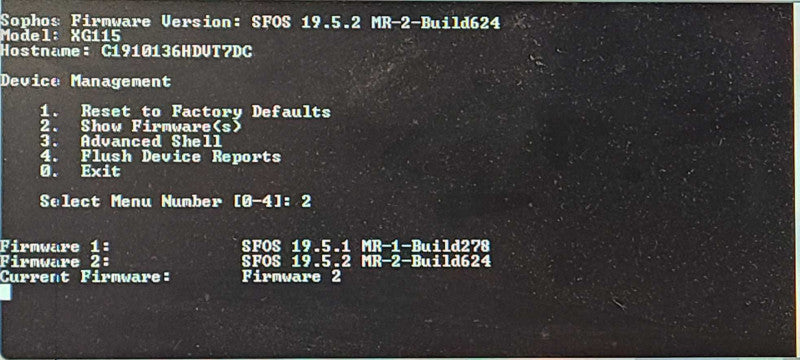 Sophos XG115 Rev 3, 4-Port Gigabit Firewall Appliance, Factory Reset