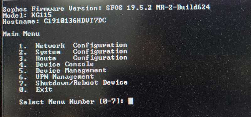 Sophos XG115 Rev 3, 4-Port Gigabit Firewall Appliance, Factory Reset